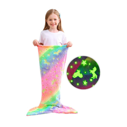 Mermaid Tail Sleeping Bag Blanket for Kids & Adults - Flannel 200GSM Anti-Kick Cozy Bed Cover