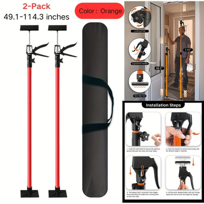 Adjustable Steel Support Rods for Drywall & Cabinet Installation, Extendable Construction Support Poles 19.7"-45.3" / 45"-114"