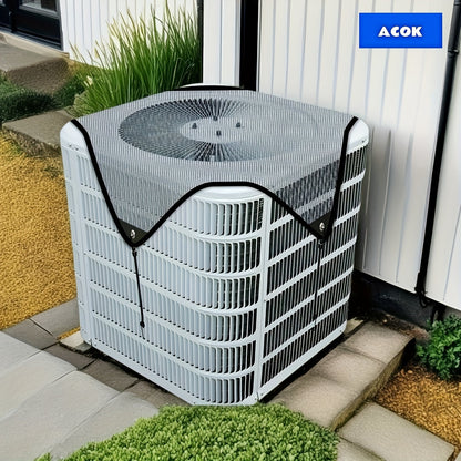 Outdoor Air Conditioner Cover 26"x26", Universal PVC Mesh AC Unit Protector, Prevents Leaves Debris Snow, Weatherproof Outdoor AC Cover