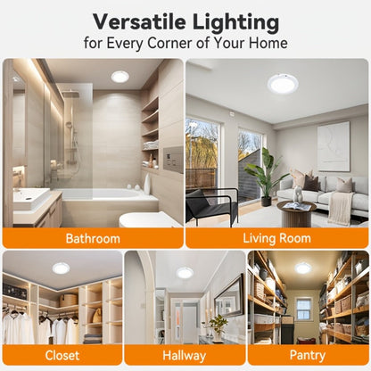 LED Ceiling Light, Wireless Motion Sensor 2 Pack 5500mAh Rechargeable, Remote Control, 3 Brightness Modes