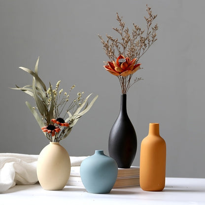 Ceramic Vase Set of 4 Small Vases for Dried Flowers Pampas Grass, Morandi Color Modern Farmhouse Home Decor