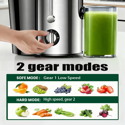 Centrifugal Juicer 600W Wide Mouth Juice Extractor - 3-Inch Feed Chute, High Juice Yield, Fast Juicing