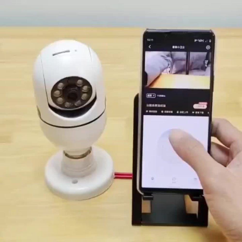 Security Camera 4MP Light-Bulb Two-Pack with Dual-Band WiFi, 360 Panoramic View and Infrared Night Vision