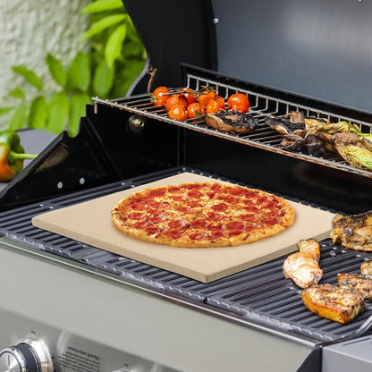 Pizza Stone for Oven and Grill Cordierite Baking Stone Thermal Shock Resistant for Pizza Bread Rectangular 15x11.8 Inch Round 15 Inch
