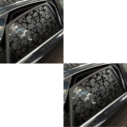 Two-Piece Gothic Skull Car Window Decals in Type A, C or D Artwork with Small or Large Sizes