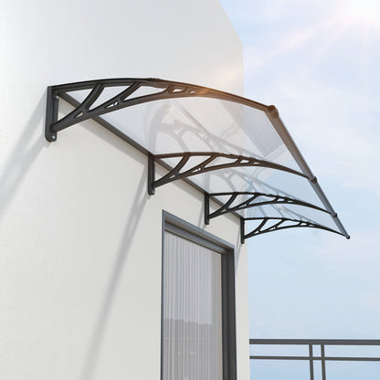 Door Awning Polycarbonate Window Canopy UPF50+ UV Rain Protection for Garden, Patio and Yard Use