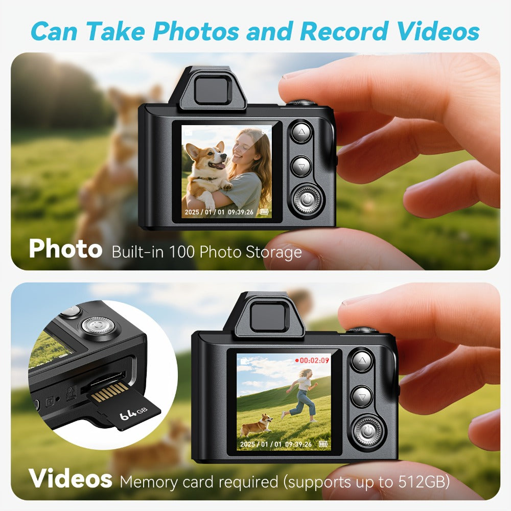1080P Mini Keychain Camera with 64GB Memory Card, Compact Thumb-Sized Portable Camcorder, Micro Hidden Recorder