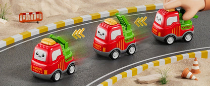 Transport Construction Truck Toy for Boys, 16.9 Inch Large Carrier Truck with 6 Cars, Lights & Sounds