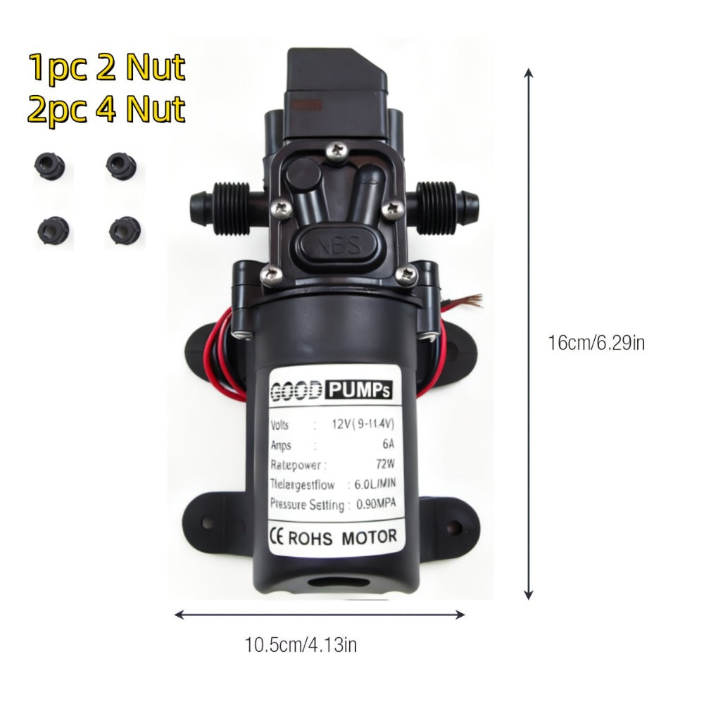 12V Self-Priming Water Pump 130PSI – High Pressure Portable Electric Pump for Car Wash, RV, Camper Van & Water Pressurization (1/2/3 Pack)