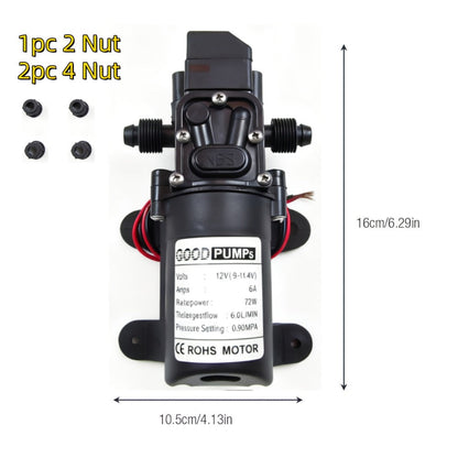 12V Self-Priming Water Pump 130PSI – High Pressure Portable Electric Pump for Car Wash, RV, Camper Van & Water Pressurization (1/2/3 Pack)