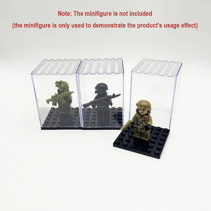 Minifigure Display Case 20-Pack – Clear Acrylic Stackable Storage Boxes for LEGO Figures, Action Figures & Collectibles | Dustproof 360°