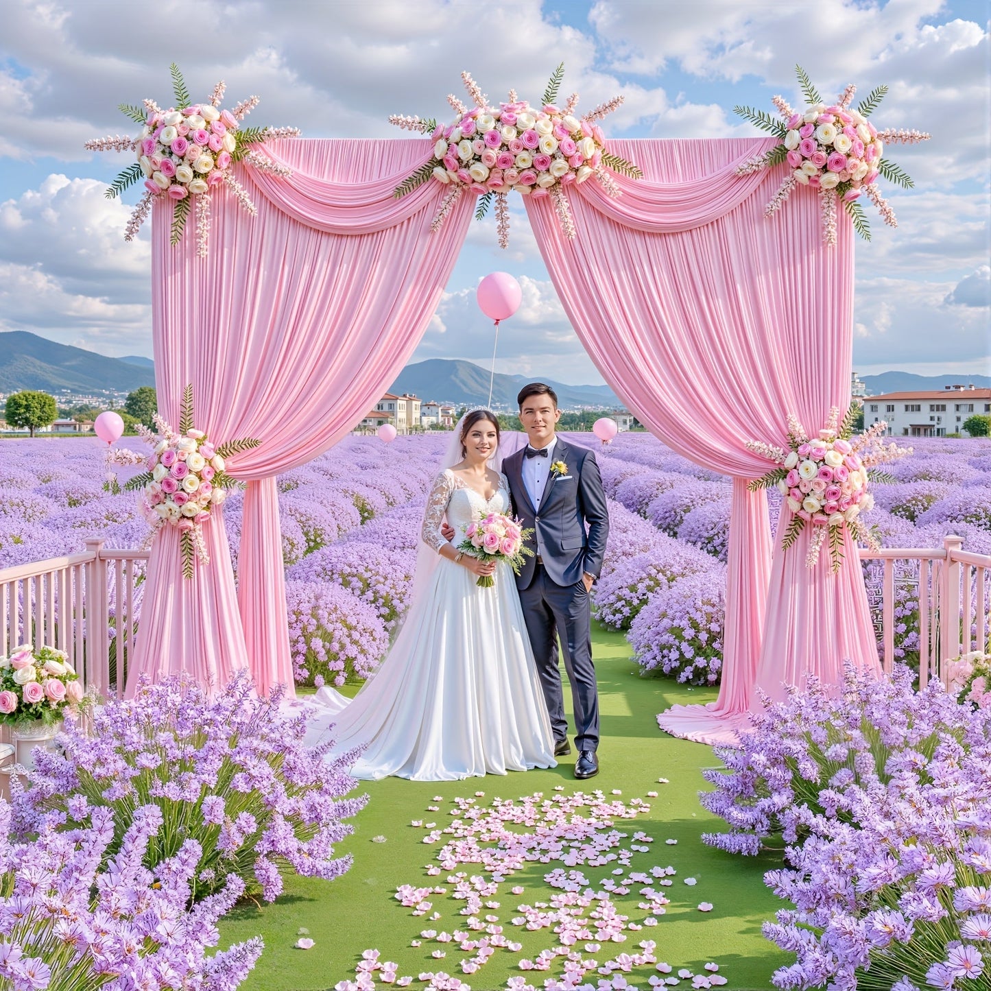 Photography Backdrop 4-Pack 5x10ft Polyester Spandex Background Cloth | Wrinkle-Resistant, Soft & Smooth with Pole Pockets | Wedding