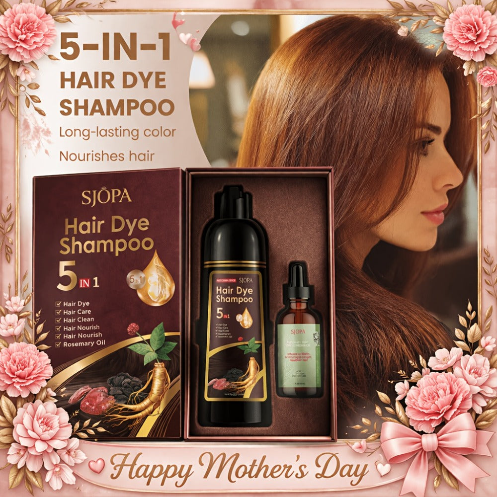 Hair Color Shampoo, SJOPA 5-in-1 16.9oz Bottle-and-Dropper Presentation with 12 Color Options