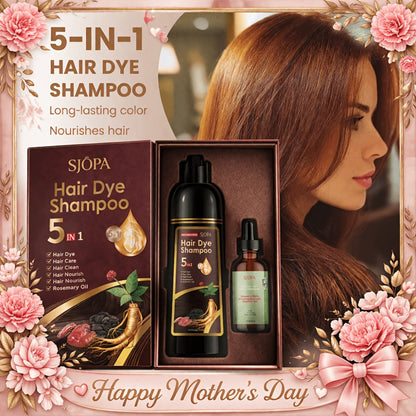 Hair Color Shampoo, SJOPA 5-in-1 16.9oz Bottle-and-Dropper Presentation with 12 Color Options