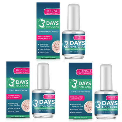 Keratin Nail Strengthening Oil 3-Pack – 3-Day Visible Results Quick-Drying Moisturizing Nail Care Oil, Prevents Peeling Breakage