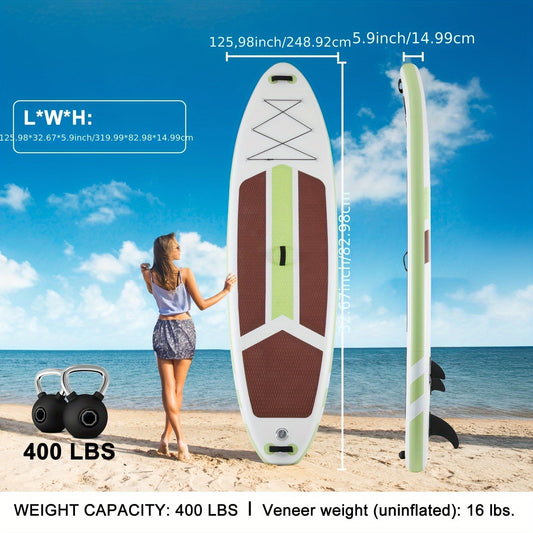 Inflatable Stand Up Paddle Board 10'6" x 32" – Non-Slip Deck iSUP with Premium Accessories | Stable & Durable Paddle Board for Fishing