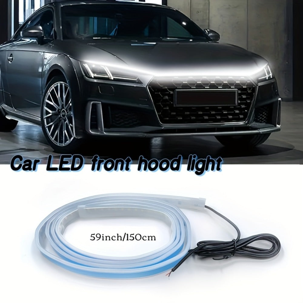 LED Engine Through-Light Bar 70 Inch High-Brightness White Light 2000-3000LM – Auto Welcome Mode Steering Effect 12V Wiring for Car SUV