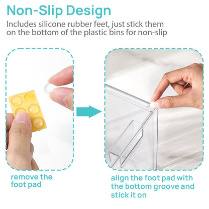 Clear Stackable Desk Drawer Organizer Trays in 2- or 4-Pack Wide Configurations, Approx. 30.7 x 19 x 8.8 cm
