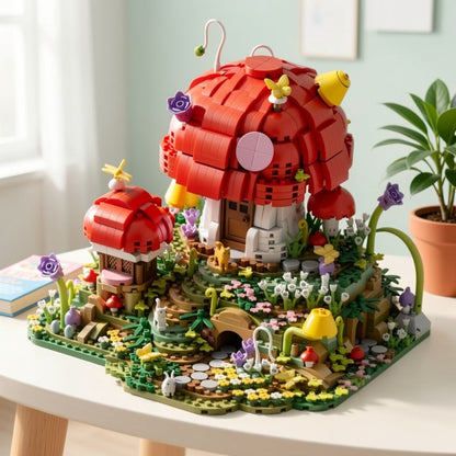 Fairy Mushroom House Building Blocks Set 2000+ Pcs – Mythical Fantasy Miniature Architecture Model 663 Desktop Decoration Display for Adults