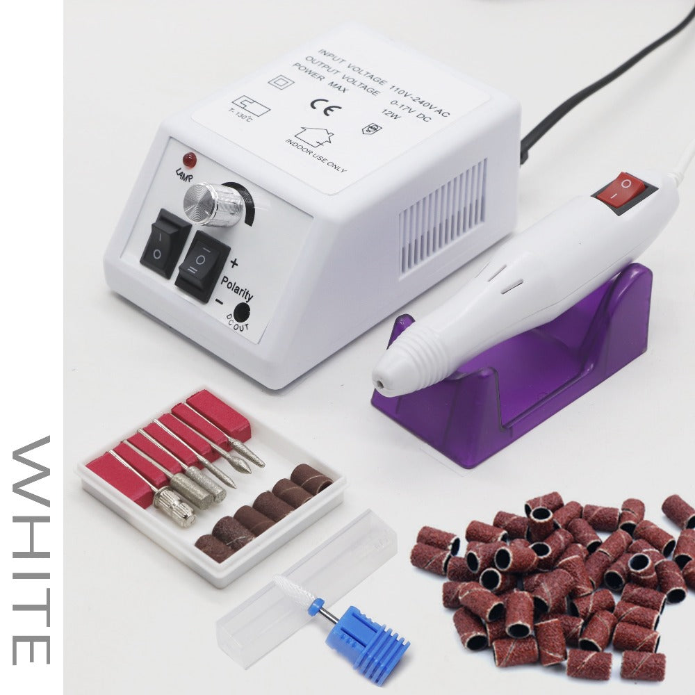 Electric Nail Drill 20000 RPM Console Kit with 6 Bits, 50 Sanding Bands and Standard or 8-in-1 Options