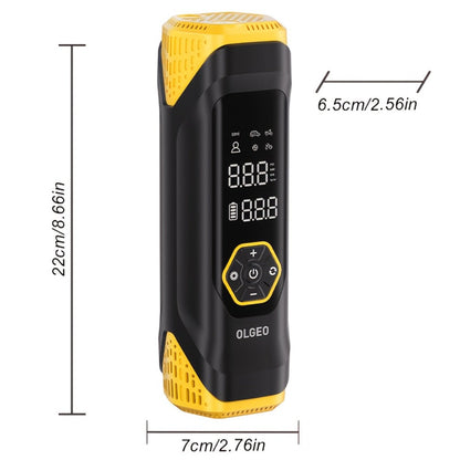 OLGEO M9 180 PSI Cordless Tire Inflator with 8000mAh Battery, Digital Gauge, LED Light and Nozzle Set