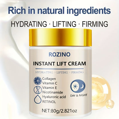 Collagen Niacinamide Face Neck Cream Instant 5-Second Lift Tightening Dark Circles Puffiness ROZINO All Skin Types Sensitive Skin 80g
