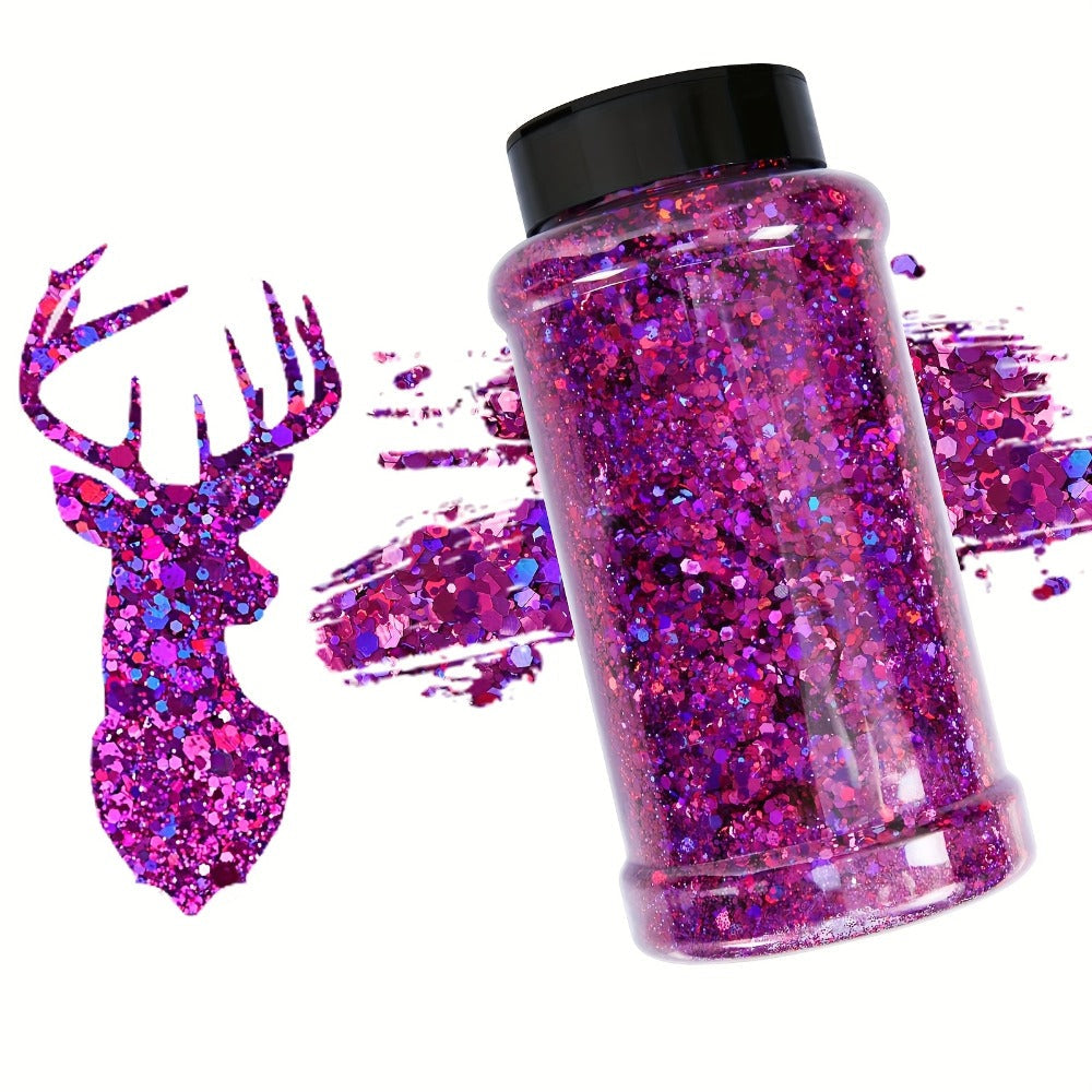 Holographic Chunky Glitter Set 4 Boxes 200g – Laser Diamond Metallic Hexagonal Flakes for Epoxy Resin, Tumblers, Scrapbooking