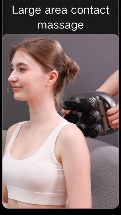 Massage Gun 12 Heads Deep Tissue Percussion Massager Set for Back Neck Shoulders Legs Foot Pain Quiet Handheld Electric Body Massager