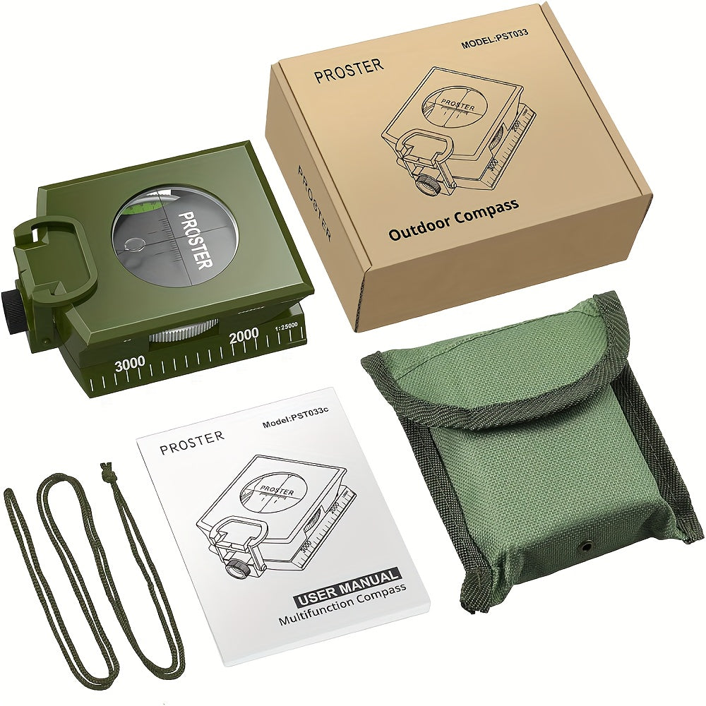Sighting Compass with Inclinometer & Carrying Bag – Survival Navigation Tool for Camping, Hiking, Hunting & Geology