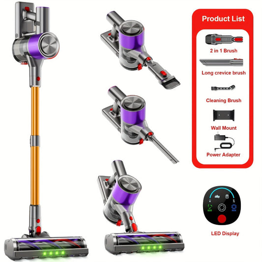 Cordless Vacuum Cleaner 58Kpa Strong Suction 6-in-1 Rechargeable Stick Vacuum for Entryways, Bedrooms and Living Spaces