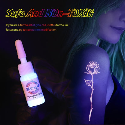 Tattoo Ink 8-Color UV Fluorescent Set with 5ml Bottles and Full Neon Color Range with Item-Specific Color, Capacity and Bottle Choices