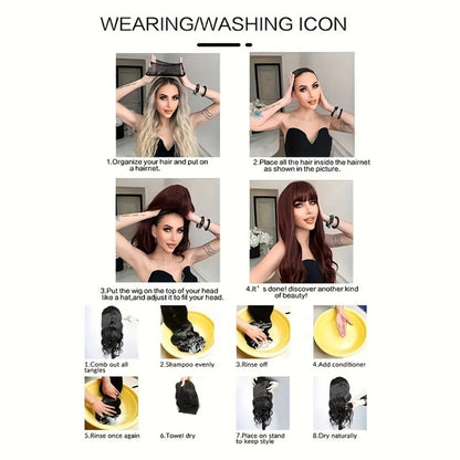 Synthetic Wig 14-Inch Jerry Curls with Wispy Bangs and 13x1 Lace Front in Three Colors for Daily Styling