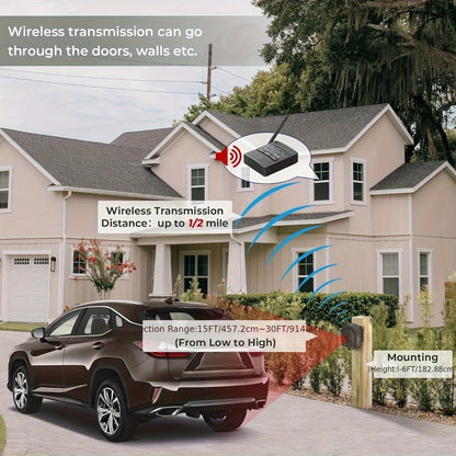 Driveway Alarm Wireless Sensor System 1/2 Mile Range, Motion Sensor Detector for Home, Mailbox & Perimeter Security