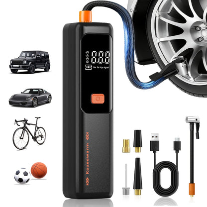 Cordless Tire Inflator Portable Air Compressor – USB-C Rechargeable, Digital Gauge, 3X Fast Inflation for Car Tires, Bikes