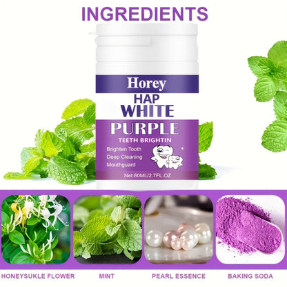 Purple Teeth Whitening Powder for Sensitive Teeth, BPA-Free Alcohol-Free Tooth Polishing Powder Deep Cleans