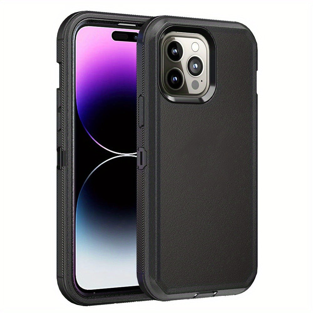 Phone Case Dual-Layer TPU and PC layered Armor with rear ring layout for iPhone 14 with Model-Specific Cutouts and Color Choices