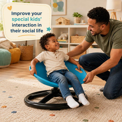 Sensory Spinning Chair for Kids, Autism & ADHD Therapy Spin Seat, Durable Plastic & Metal, Enhances Coordination & Attention