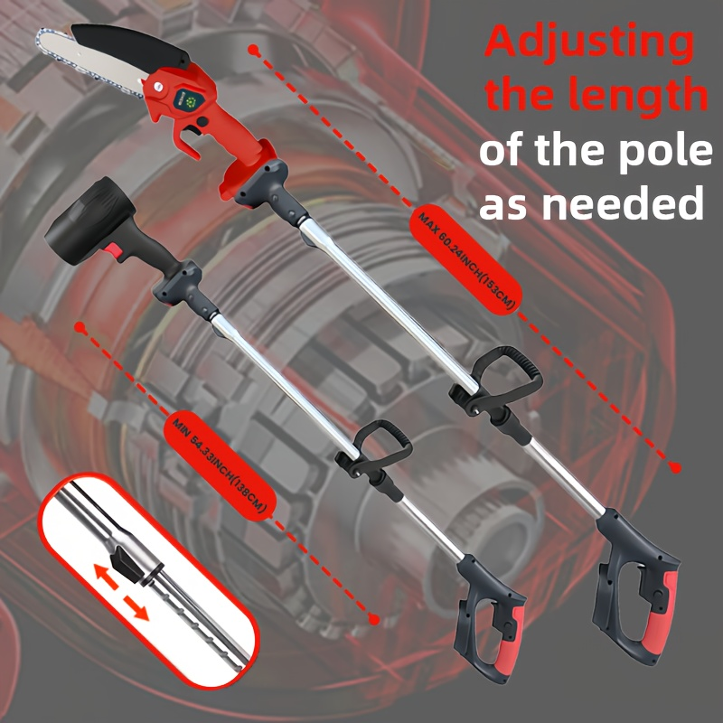Cordless 3-in-1 Pole Saw, Chainsaw and Blower Kits with 5.8-Foot Pole Label plus Blue Saw Option