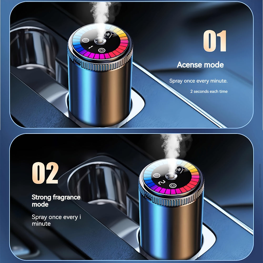 Car Aromatherapy Diffuser with Dynamic Light Show & Starry Sky Mode – Adjustable Scent Intensity, USB Rechargeable, Eliminates Odors