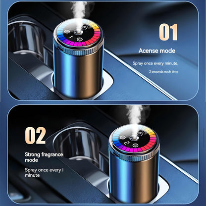 Car Aromatherapy Diffuser with Dynamic Light Show & Starry Sky Mode – Adjustable Scent Intensity, USB Rechargeable, Eliminates Odors