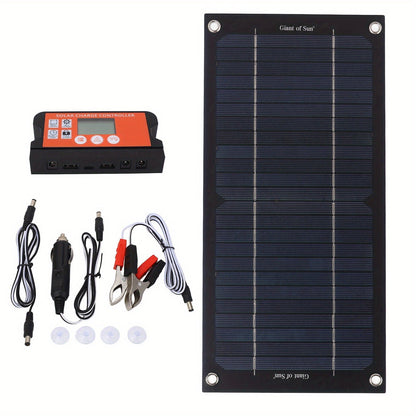 Monocrystalline Solar Panel Kit with 100A Controller – Off-Grid Charger for RV, Boat, Truck & Camping | Includes Cables