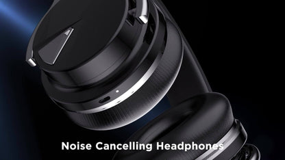 ANC Over-Ear Wireless Headphones Bluetooth 5.2 Deep Bass 45mm Drivers 30 Hours Playtime Dual Microphone Protein Earpads Foldable for Travel