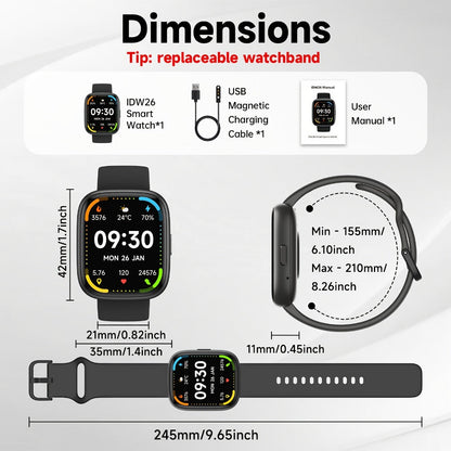 Smartwatch Alexa Built-in 1.83" HD – Wireless Calling, 100+ Sport Modes, Heart Rate, SpO2 and Sleep Readouts, Optional Woven