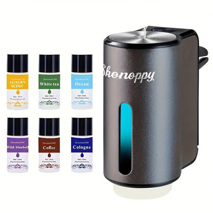 Car Air Freshener Aroma Diffuser with Essential Oils – USB Powered Smart Scent Diffuser for Car, 3/6/10/20 Bottles 0.34oz Essential Oils