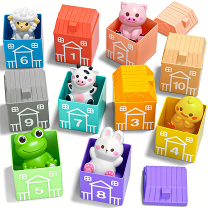 Farm Animal Toys Set 20 Colorful Figures, Educational Barnyard Playset for Toddlers Boys Girls Ages 3+