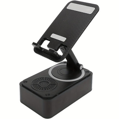 Bluetooth Speaker Phone Holder 5-in-1, 360° Adjustable Tablet Stand with HD Surround Sound