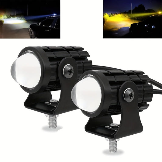 Dual-Color LED Vehicle Work Light Set, Two-Piece 8–80 V Pair with 6000 K White and 3000 K Yellow Output