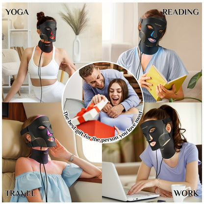 LED Light Therapy Face Mask 7 Color Red Light FDA Cleared Face and Neck Mask for Acne for Entryways, Bedrooms and Living Spaces