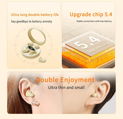 2-in-1 Wireless Earphones Couples Shared Audio Long Battery Life Clear Sound TV Movies for Bedside Audio, Alarms and Room Entertainment