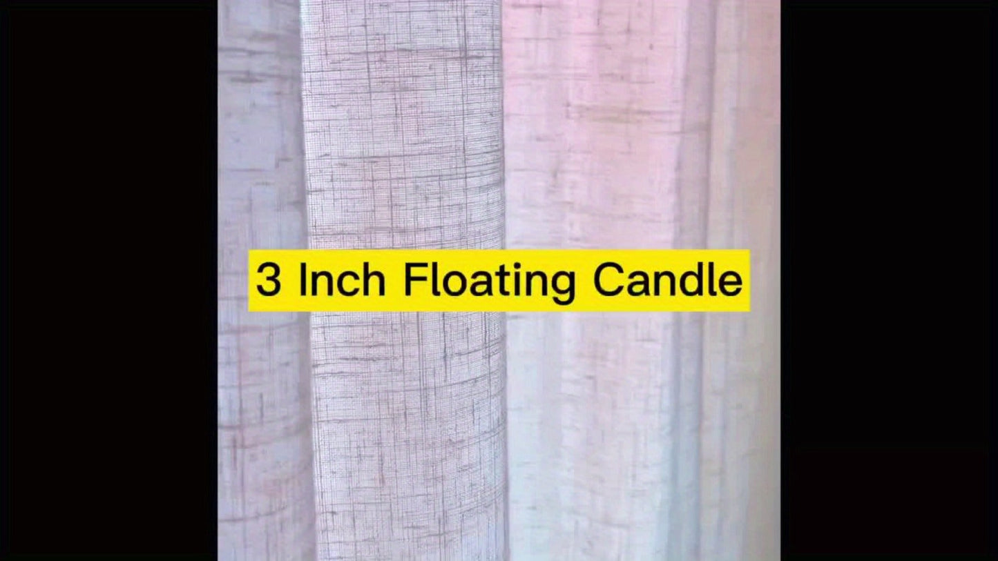 24-Piece White Floating Candle Set with 3-Inch Checkout Label and Pictured 3.05 cm Candle Height